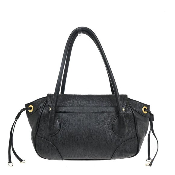 PRADA Logo Tessuto Shoulder Hand Bag Leather Black GHW 76EF401 - Picture 3 of 16